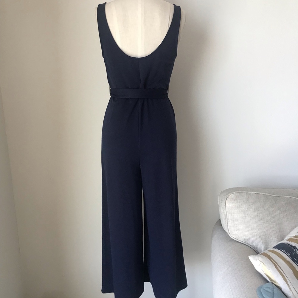 UO Corinne Cupro Belted Button-Front Jumpsuit - Picture 8 of 8